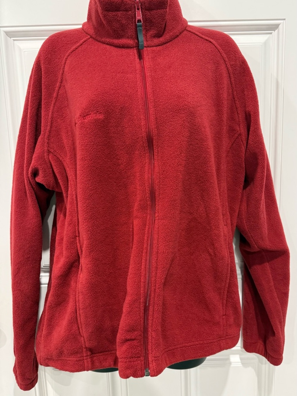 Columbia Red Fleece Pullover with Embroidered Logo